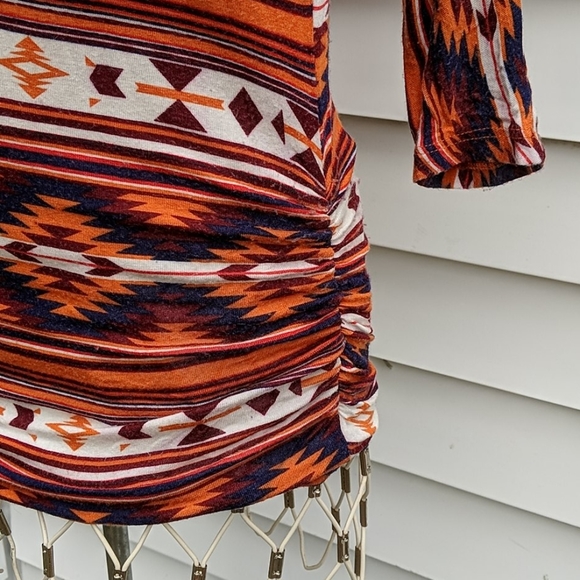 Rue 21 multicolor tribal print half sleeve top - Picture 2 of 4
